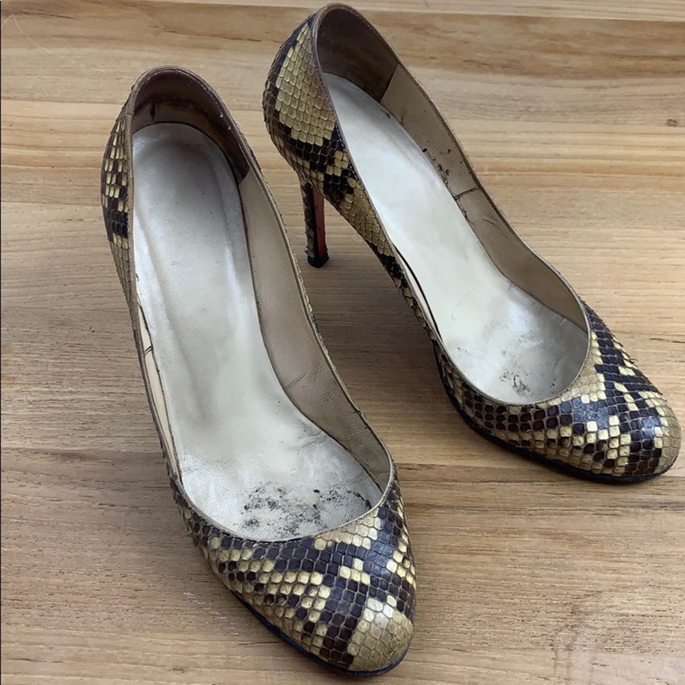 Christian Louboutin snakeskin pumps